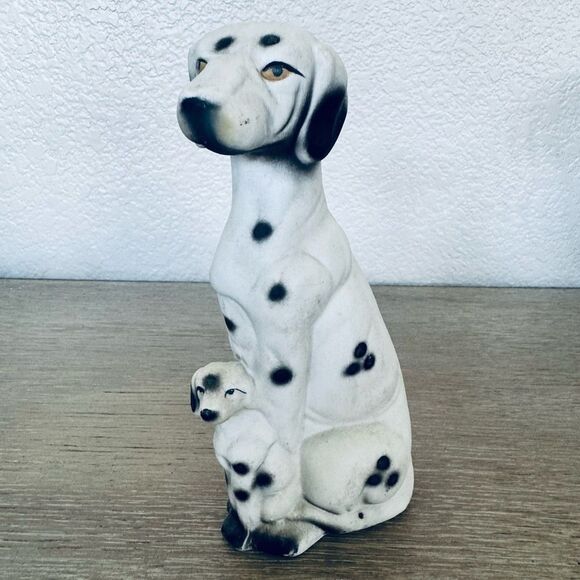 Vintage Dalmatian Dog & Puppy Figurine Decor - Picture 1 of 4